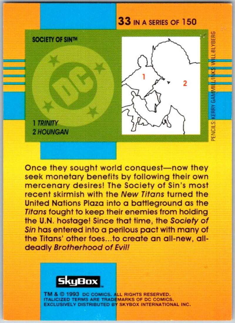 1993 SkyBox DC Comics #33 Society of Sin - Trinity, Houngan  V36861