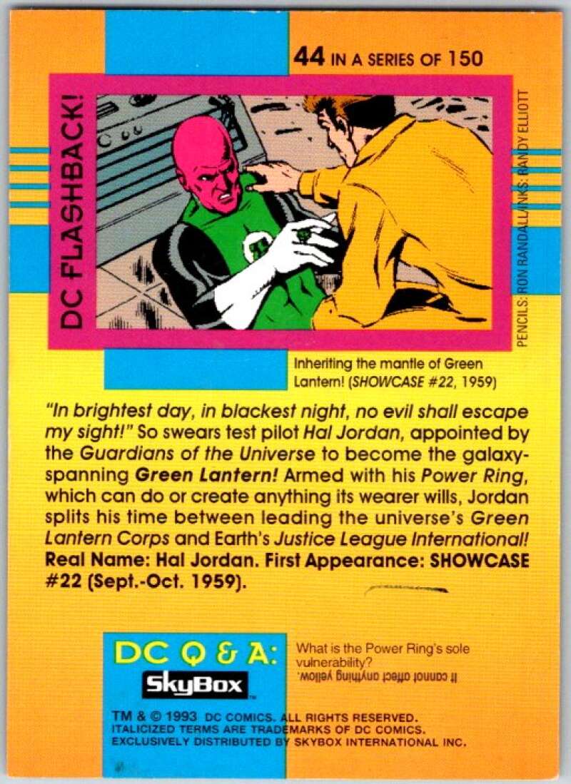 1993 SkyBox DC Comics #44 Justice League International - Green Lantern  V36872