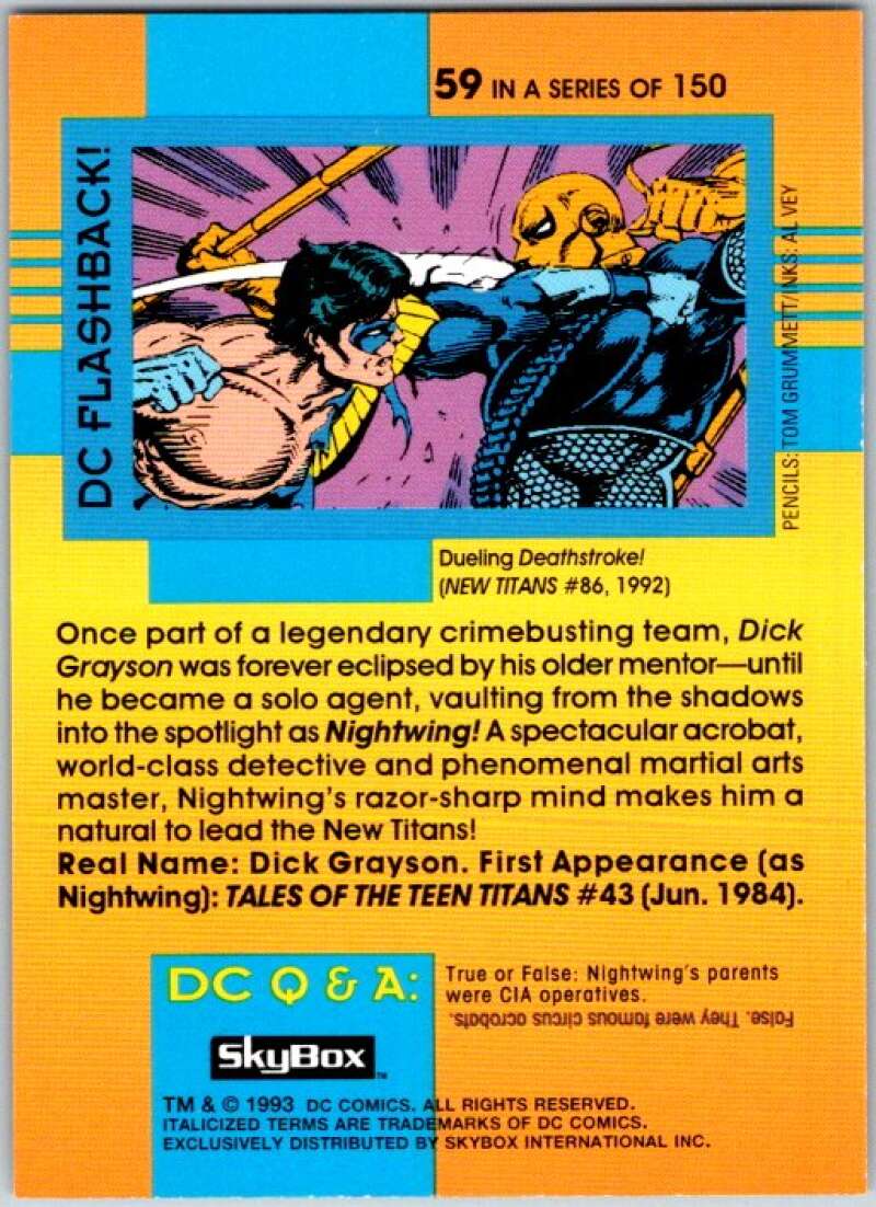 1993 SkyBox DC Comics #59 New Titans - Nightwing  V36887