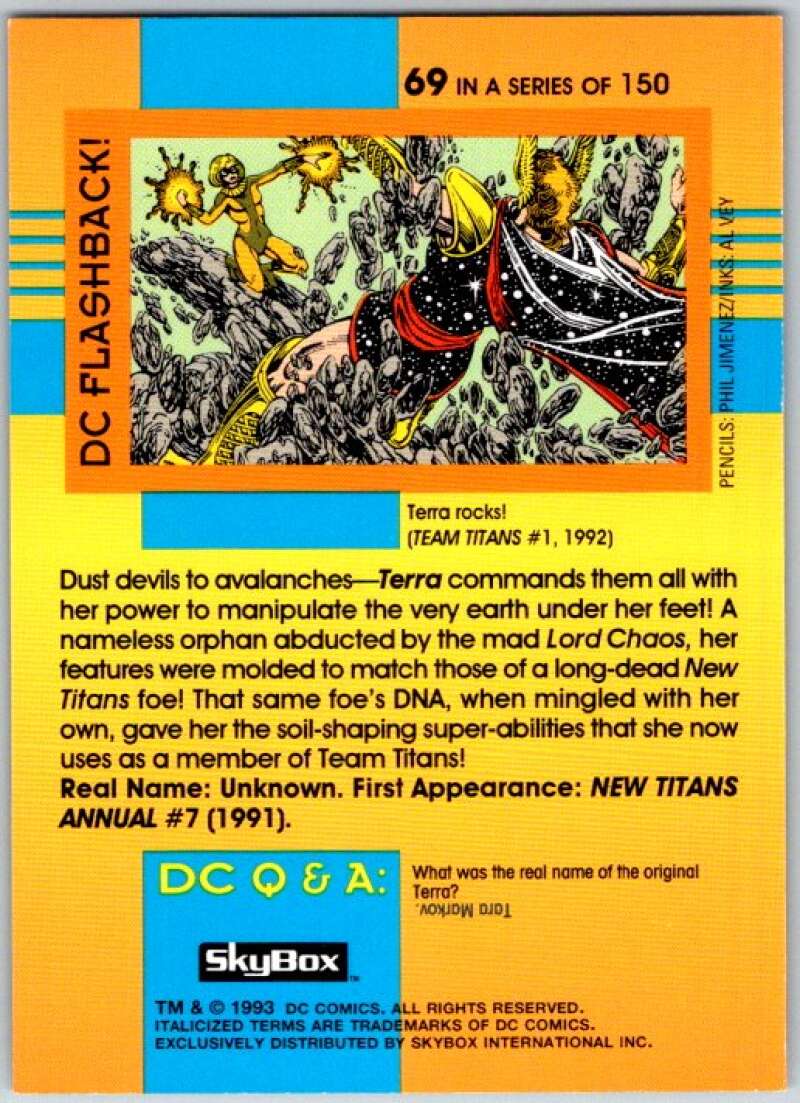 1993 SkyBox DC Comics #69 New Titans - Terra  V36892