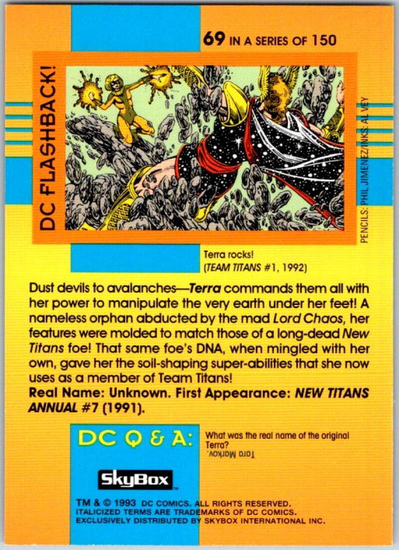 1993 SkyBox DC Comics #69 New Titans - Terra  V36893