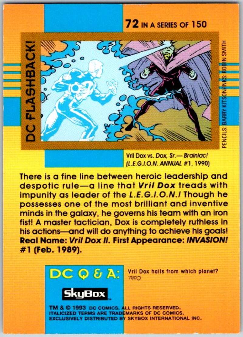 1993 SkyBox DC Comics #72 L.E.G.I.O.N. - Vril Dox  V36898