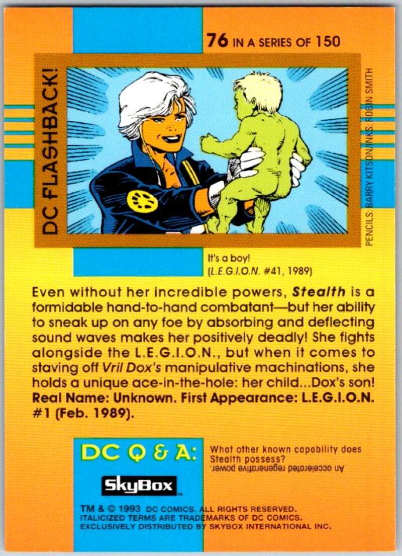 1993 SkyBox DC Comics #76 L.E.G.I.O.N. - Stealth  V36900
