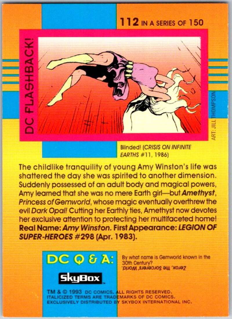 1993 SkyBox DC Comics #112 Worlds of Magic - Amethyst  V36936