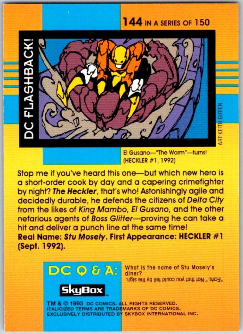 1993 SkyBox DC Comics #144 The New Breed - Heckler  V36961