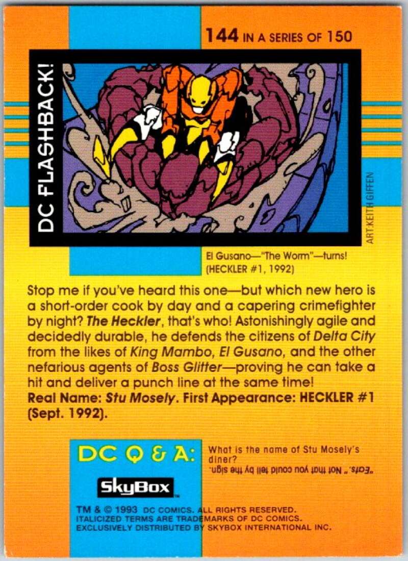 1993 SkyBox DC Comics #144 The New Breed - Heckler  V36964