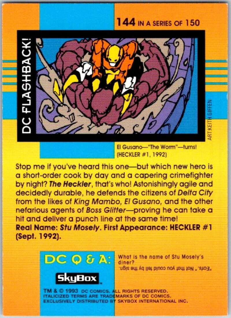 1993 SkyBox DC Comics #144 The New Breed - Heckler  V36965