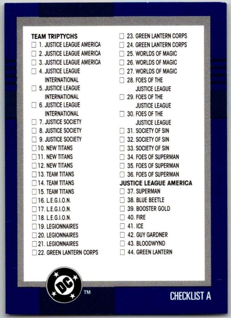 1993 SkyBox DC Comics #149 Checklist A  V36970