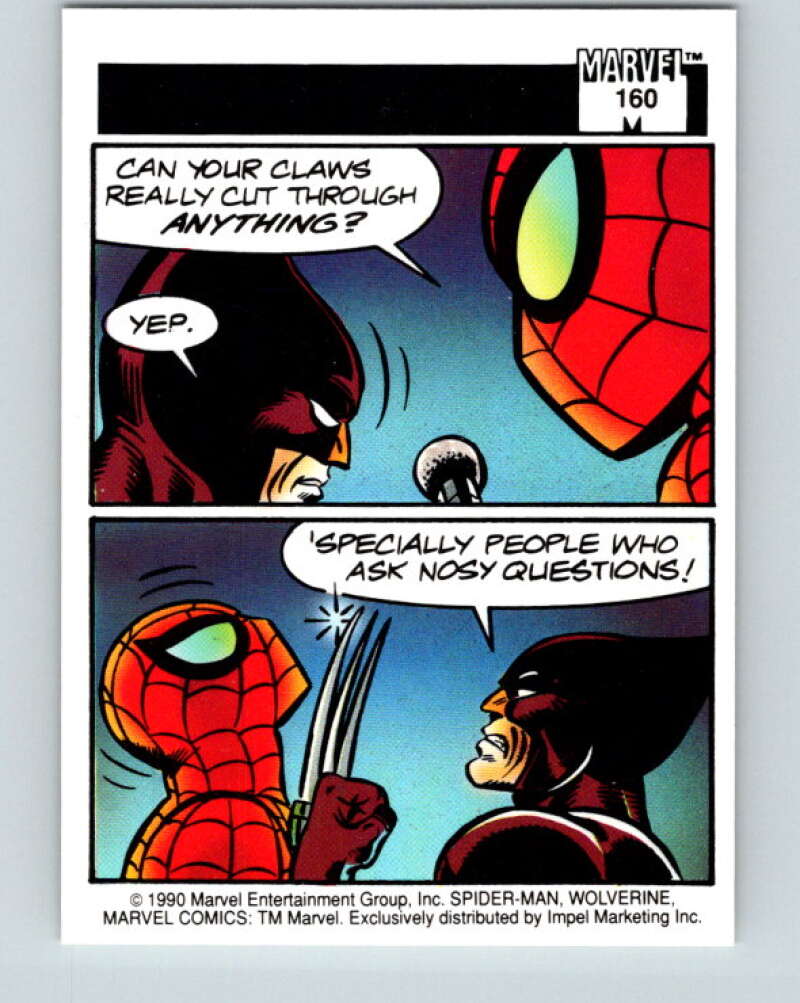 1990 Impel Marvel Universe #160 Spider-Man: Wolverine   V25978