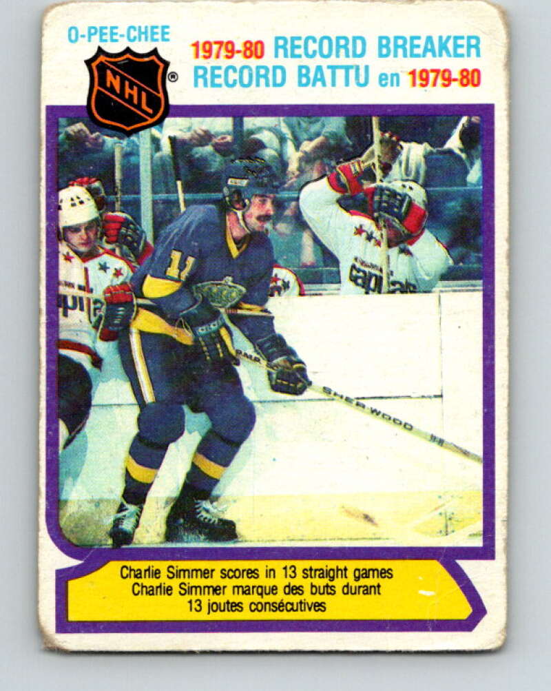 1980-81 O-Pee-Chee #4 Charlie Simmer RB  Los Angeles Kings  V37031