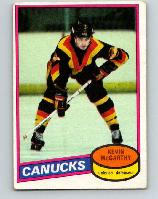 1980-81 O-Pee-Chee #21 Kevin McCarthy  Vancouver Canucks  V37216