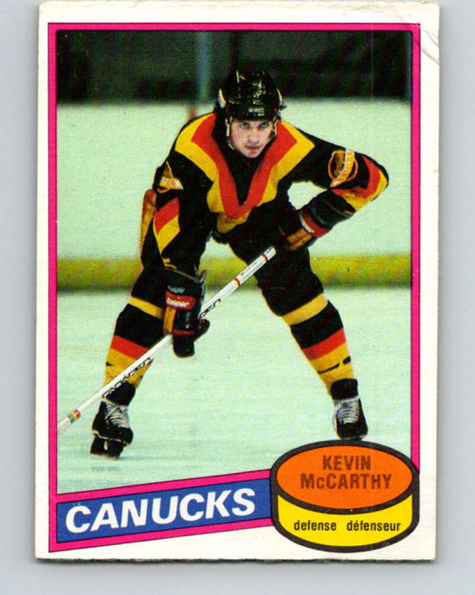 1980-81 O-Pee-Chee #21 Kevin McCarthy  Vancouver Canucks  V37217
