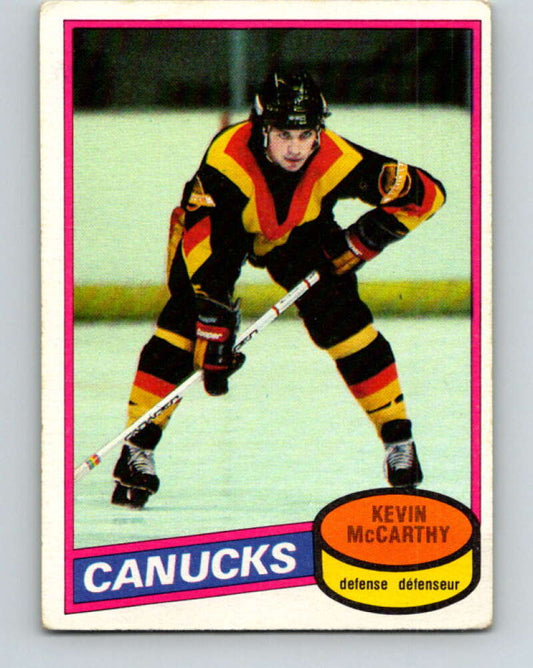 1980-81 O-Pee-Chee #21 Kevin McCarthy  Vancouver Canucks  V37219