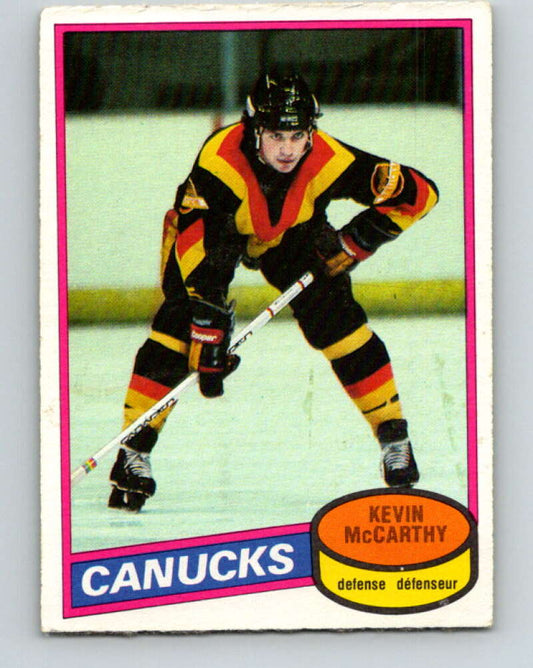 1980-81 O-Pee-Chee #21 Kevin McCarthy  Vancouver Canucks  V37221