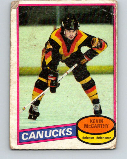 1980-81 O-Pee-Chee #21 Kevin McCarthy  Vancouver Canucks  V37223