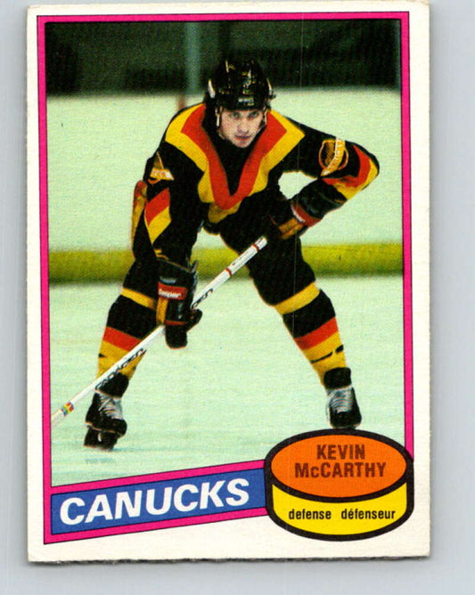 1980-81 O-Pee-Chee #21 Kevin McCarthy  Vancouver Canucks  V37225