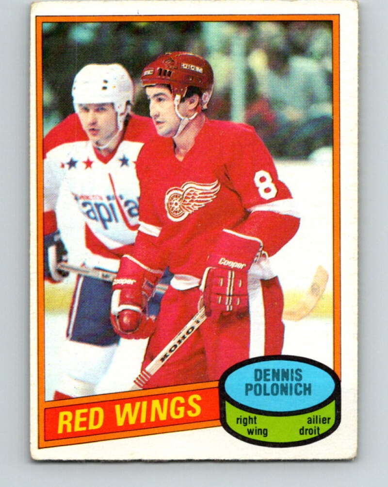 1980-81 O-Pee-Chee #54 Dennis Polonich  Detroit Red Wings  V37522