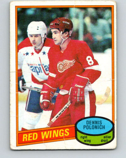 1980-81 O-Pee-Chee #54 Dennis Polonich  Detroit Red Wings  V37528