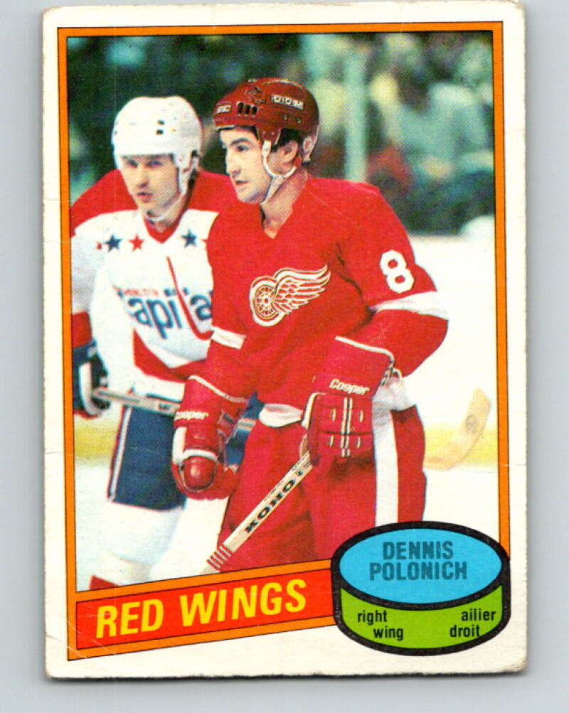 1980-81 O-Pee-Chee #54 Dennis Polonich  Detroit Red Wings  V37530