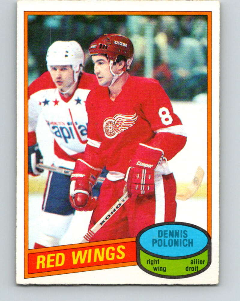 1980-81 O-Pee-Chee #54 Dennis Polonich  Detroit Red Wings  V37535