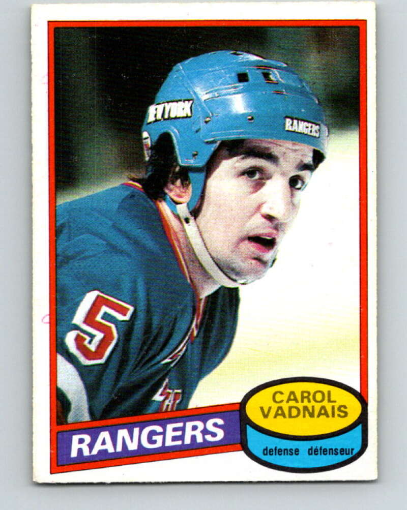 1980-81 O-Pee-Chee #57 Carol Vadnais  New York Rangers  V37562