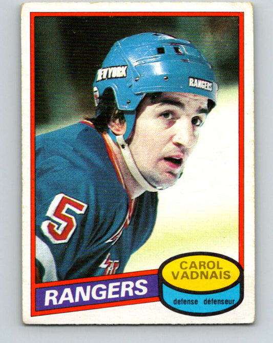 1980-81 O-Pee-Chee #57 Carol Vadnais  New York Rangers  V37563