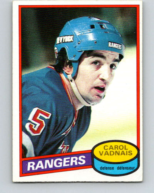 1980-81 O-Pee-Chee #57 Carol Vadnais  New York Rangers  V37564