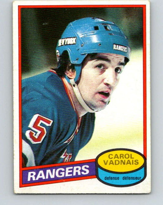 1980-81 O-Pee-Chee #57 Carol Vadnais  New York Rangers  V37565