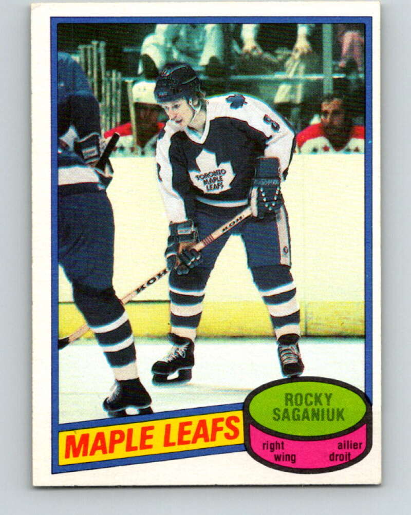 1980-81 O-Pee-Chee #64 Rocky Saganiuk  RC Rookie Toronto Maple Leafs  V37624