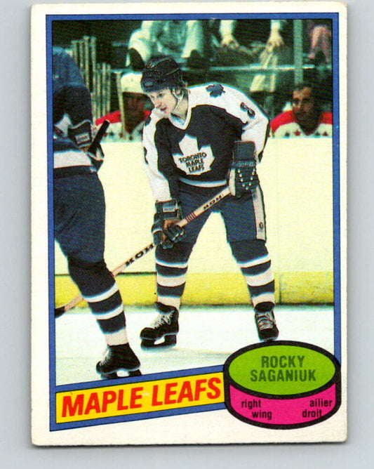 1980-81 O-Pee-Chee #64 Rocky Saganiuk  RC Rookie Toronto Maple Leafs  V37625