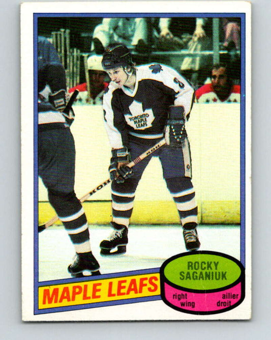 1980-81 O-Pee-Chee #64 Rocky Saganiuk  RC Rookie Toronto Maple Leafs  V37626