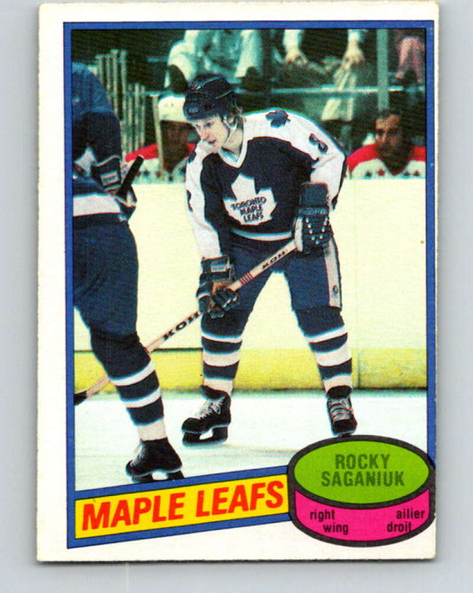 1980-81 O-Pee-Chee #64 Rocky Saganiuk  RC Rookie Toronto Maple Leafs  V37628