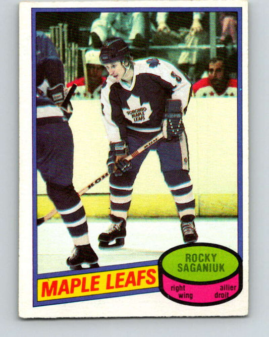 1980-81 O-Pee-Chee #64 Rocky Saganiuk  RC Rookie Toronto Maple Leafs  V37629