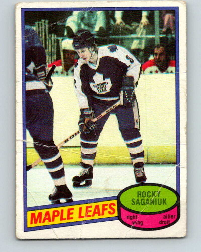 1980-81 O-Pee-Chee #64 Rocky Saganiuk  RC Rookie Toronto Maple Leafs  V37630