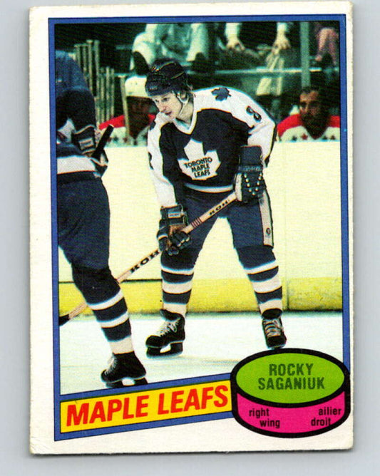 1980-81 O-Pee-Chee #64 Rocky Saganiuk  RC Rookie Toronto Maple Leafs  V37631