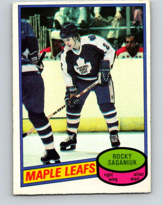 1980-81 O-Pee-Chee #64 Rocky Saganiuk  RC Rookie Toronto Maple Leafs  V37632