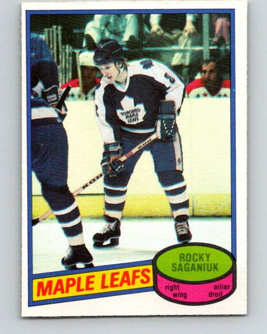 1980-81 O-Pee-Chee #64 Rocky Saganiuk  RC Rookie Toronto Maple Leafs  V37633