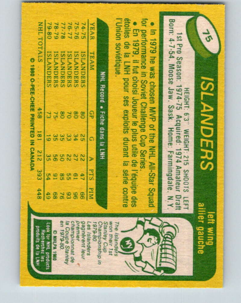 1980-81 O-Pee-Chee #75 Clark Gillies  New York Islanders  V37729