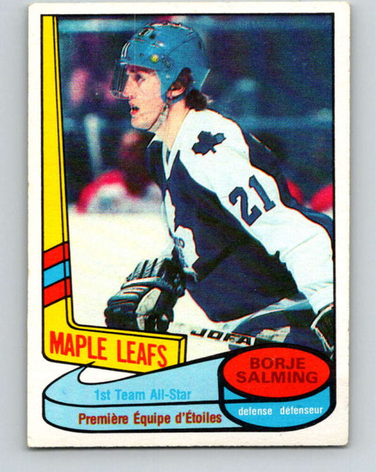 1980-81 O-Pee-Chee #85 Borje Salming AS  Toronto Maple Leafs  V37850