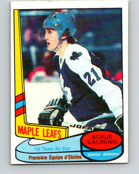 1980-81 O-Pee-Chee #85 Borje Salming AS  Toronto Maple Leafs  V37854