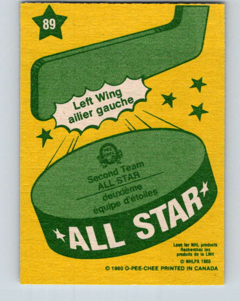 1980-81 O-Pee-Chee #89 Steve Shutt AS  Montreal Canadiens  V37883