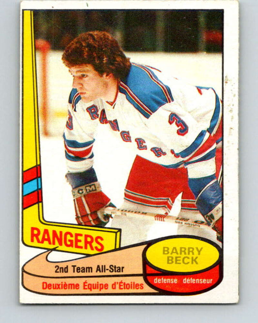 1980-81 O-Pee-Chee #90 Barry Beck AS  New York Rangers  V37909