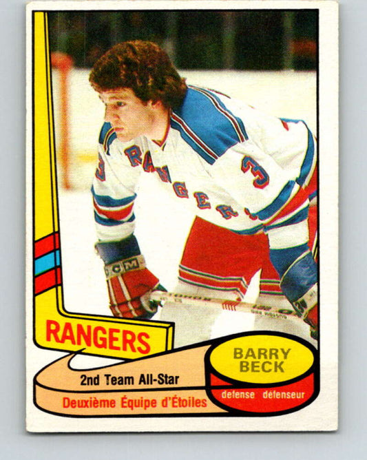 1980-81 O-Pee-Chee #90 Barry Beck AS  New York Rangers  V37914