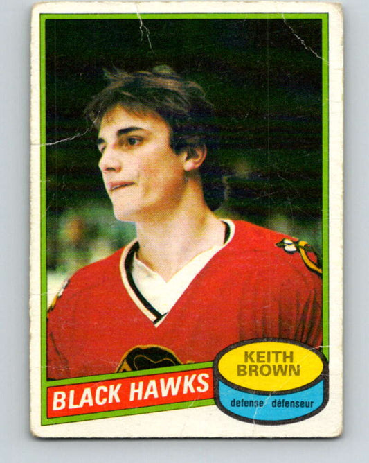 1980-81 O-Pee-Chee #98 Keith Brown  RC Rookie Chicago Blackhawks  V37988