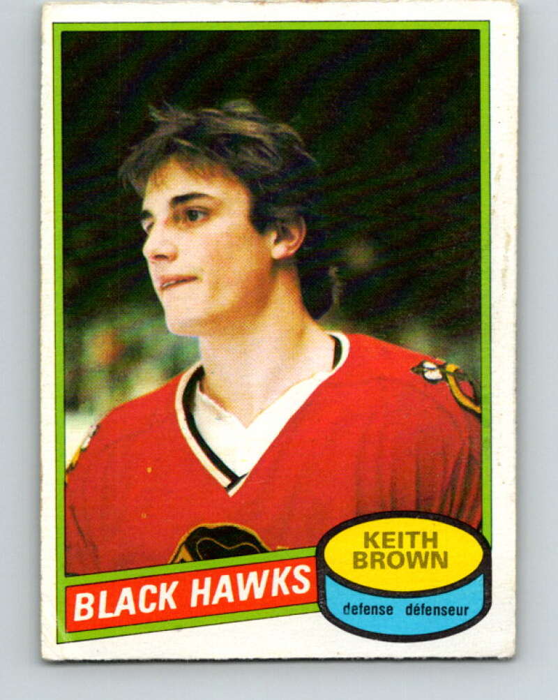 1980-81 O-Pee-Chee #98 Keith Brown  RC Rookie Chicago Blackhawks  V37993