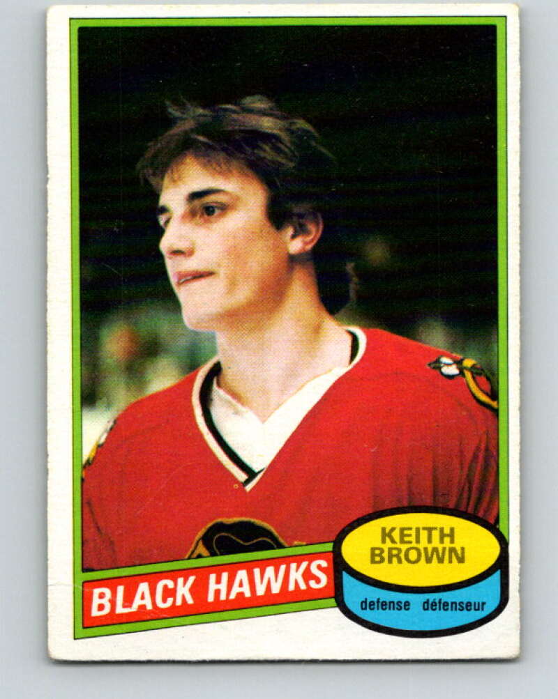 1980-81 O-Pee-Chee #98 Keith Brown  RC Rookie Chicago Blackhawks  V37994