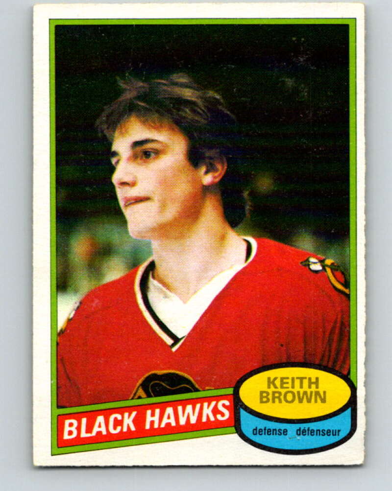 1980-81 O-Pee-Chee #98 Keith Brown  RC Rookie Chicago Blackhawks  V38000