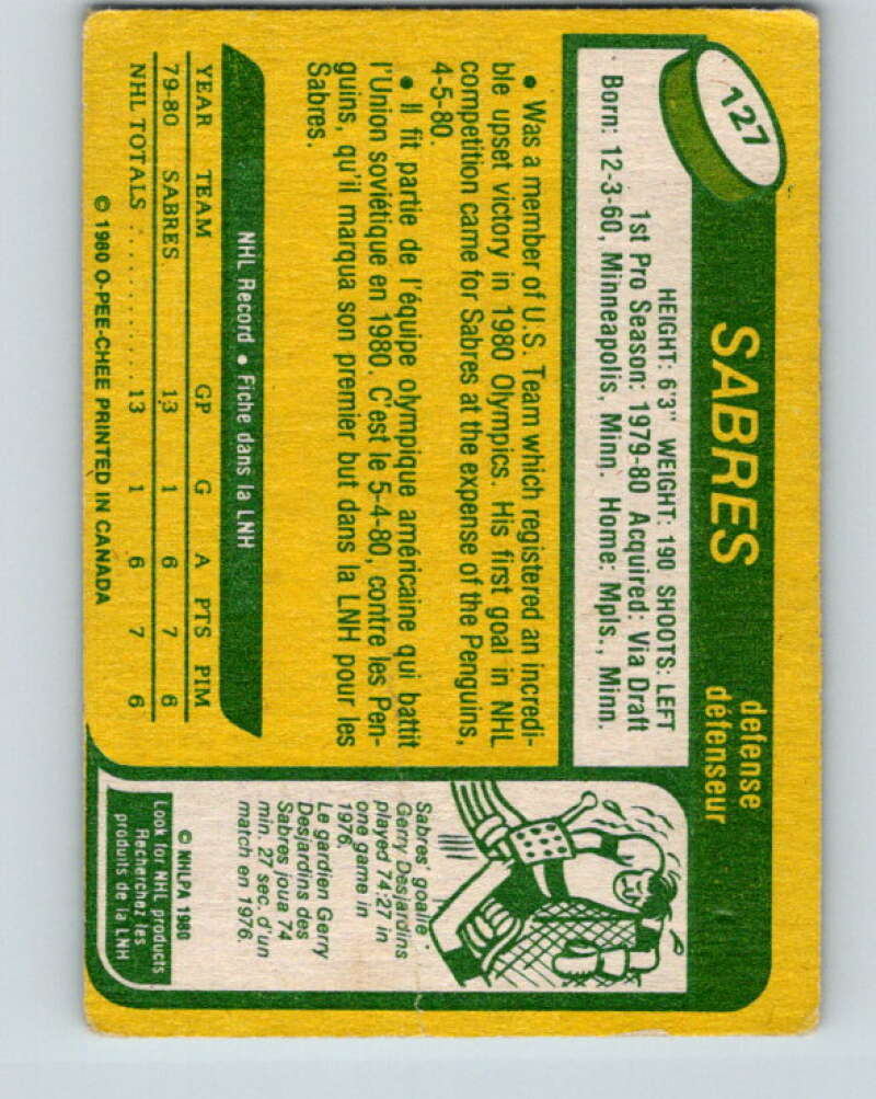 1980-81 O-Pee-Chee #127 Mike Ramsey OLY  RC Rookie Buffalo Sabres  V38294