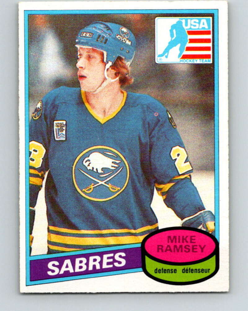 1980-81 O-Pee-Chee #127 Mike Ramsey OLY  RC Rookie Buffalo Sabres  V38296