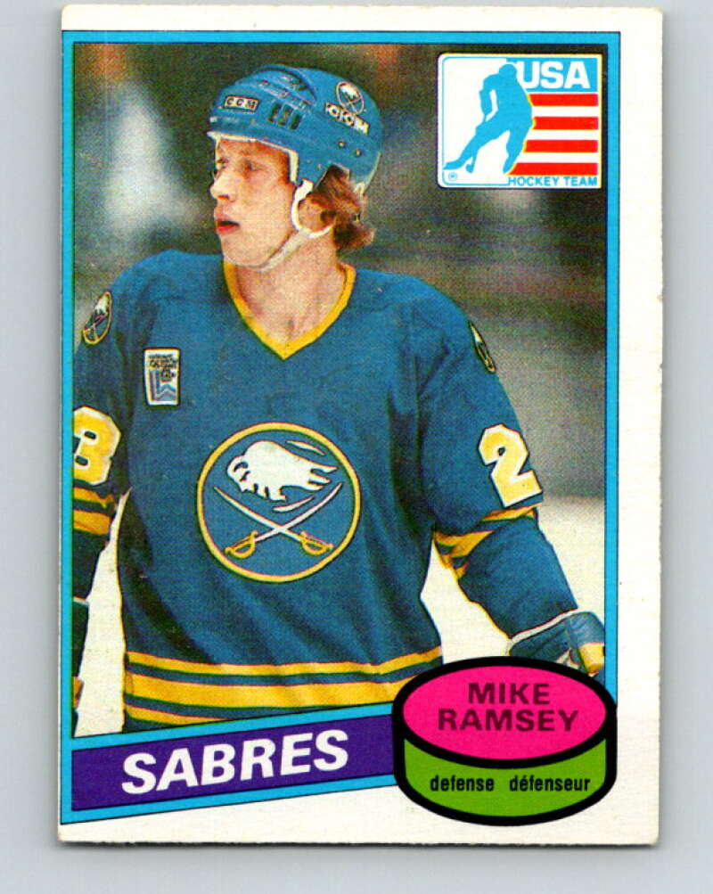 1980-81 O-Pee-Chee #127 Mike Ramsey OLY  RC Rookie Buffalo Sabres  V38300